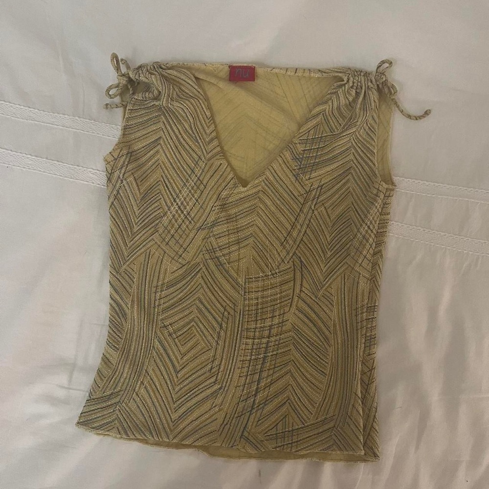 Yellow and grey striped tank